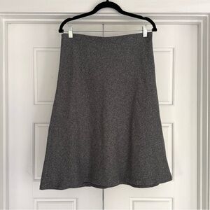 LOFT A-Line Grey Cotton Skirt, Medium